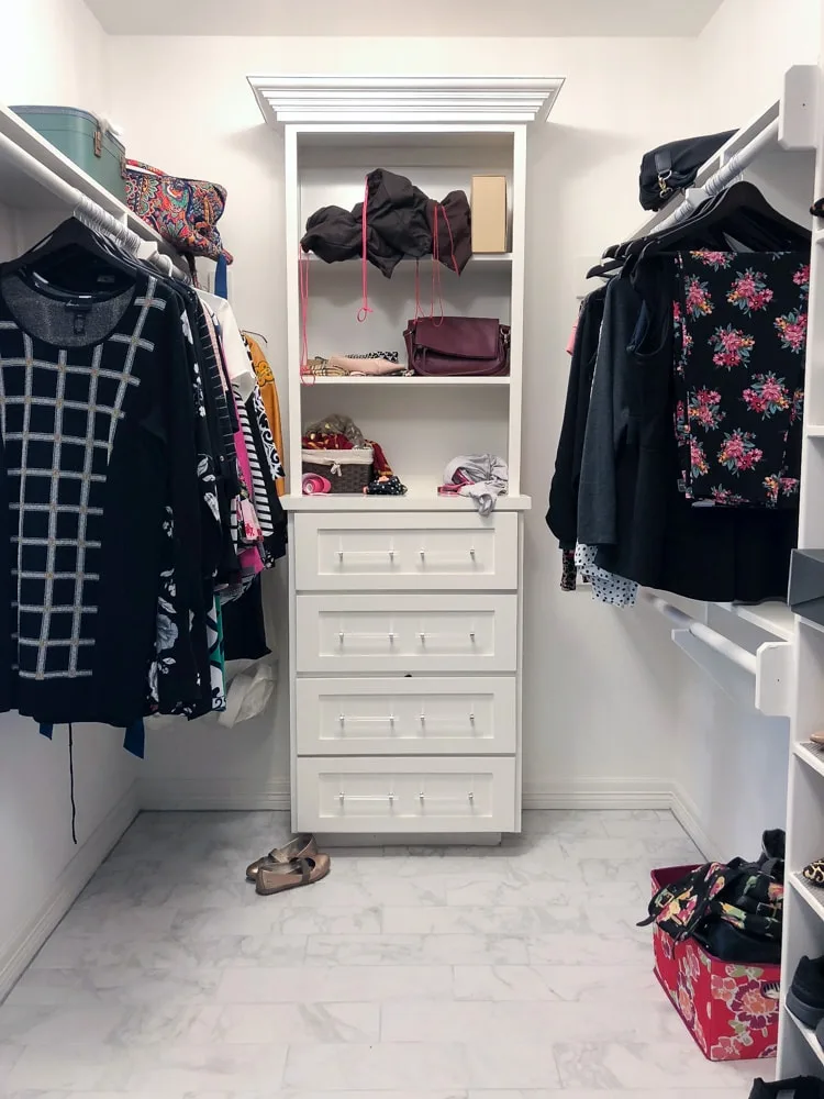 Master bedroom closet with built-ins