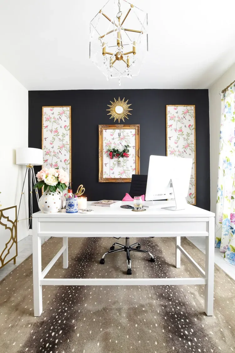 Home Office Design Plans: Blue + White Chinoiserie Chic