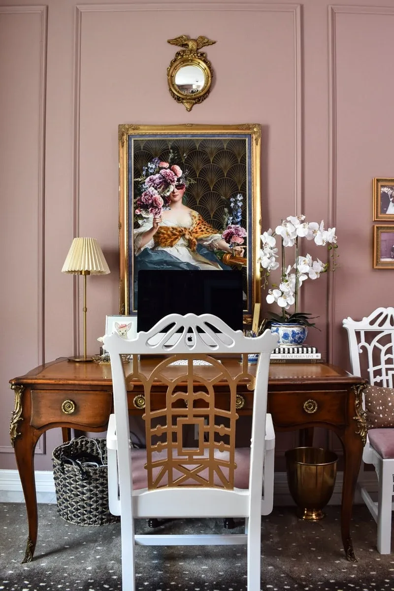 Sulking Room Pink Parisian Home Office - MONICA BENAVIDEZ