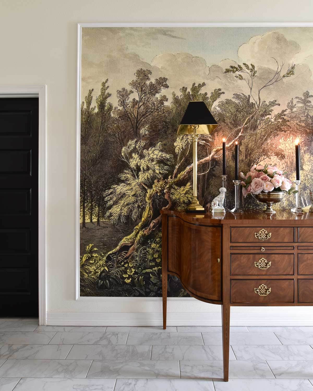 installing a framed mural on textured walls