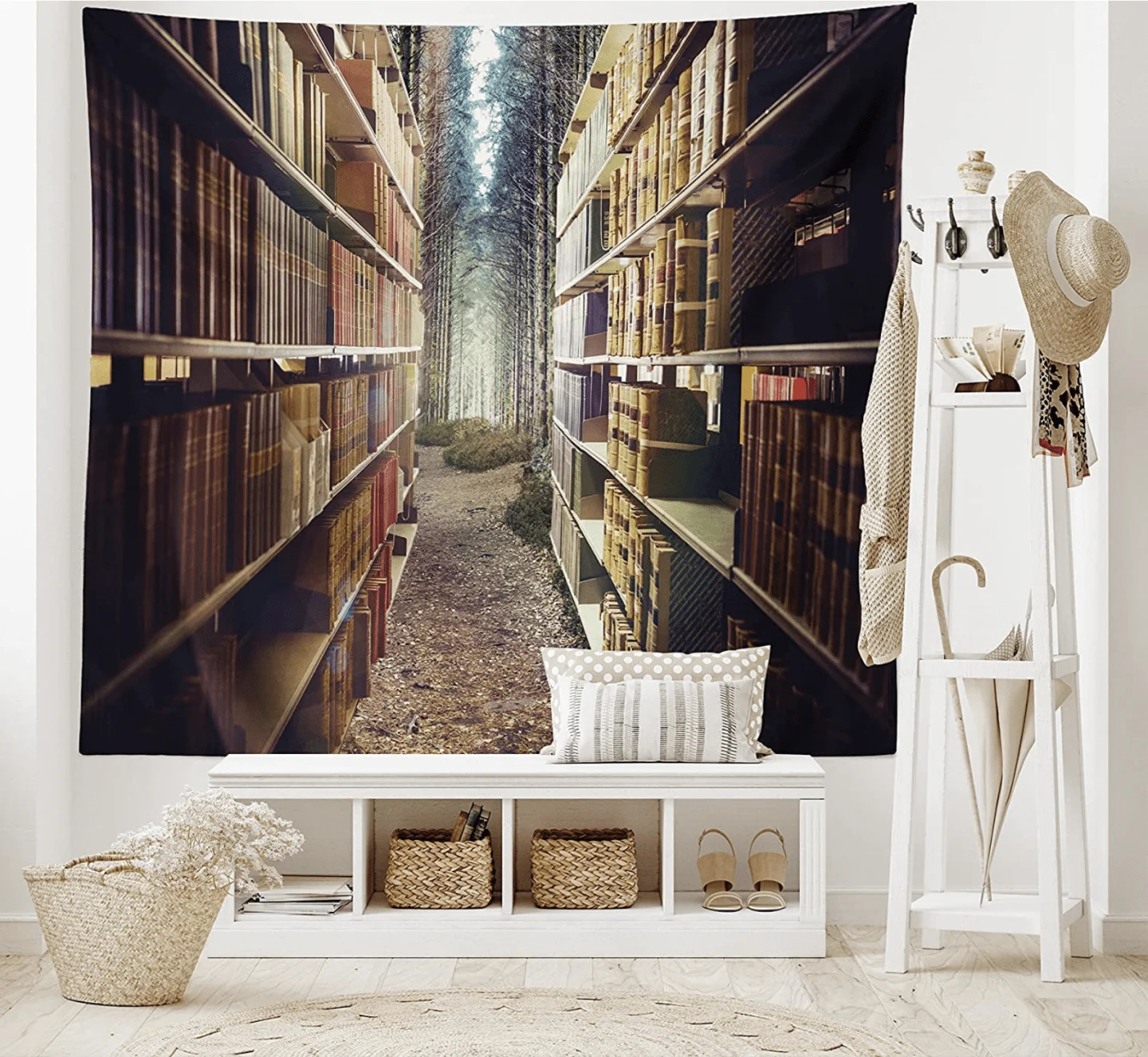 book tapestry for dorm room decorating