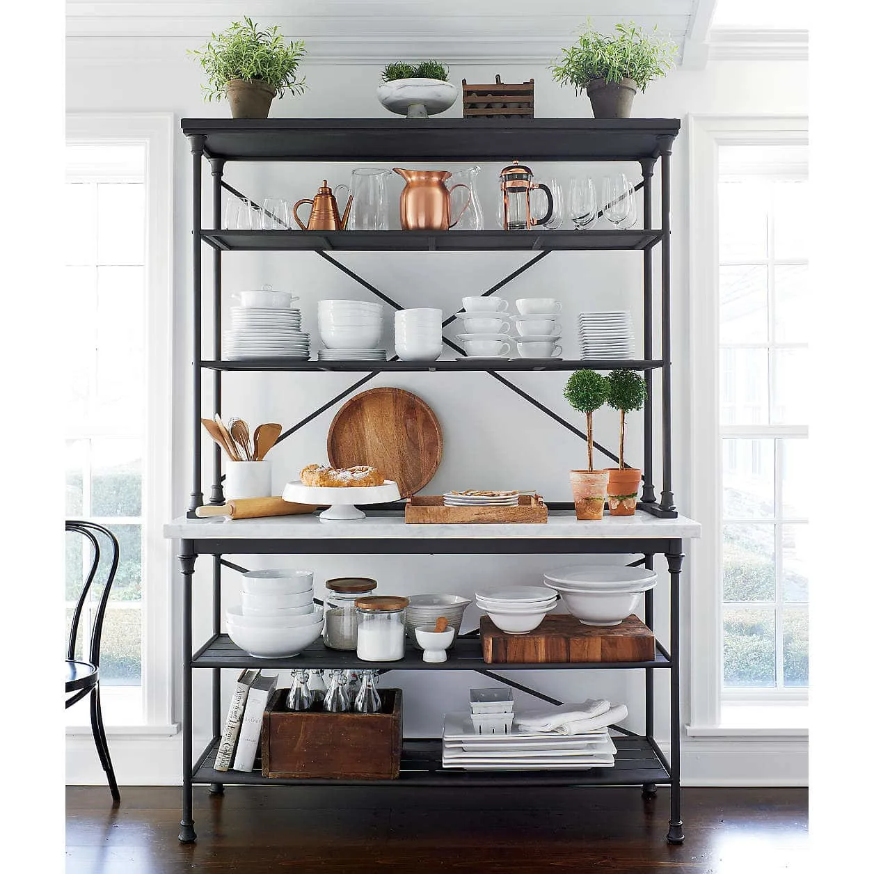 Vintage Style Black Bakers Rack - Interior Flair