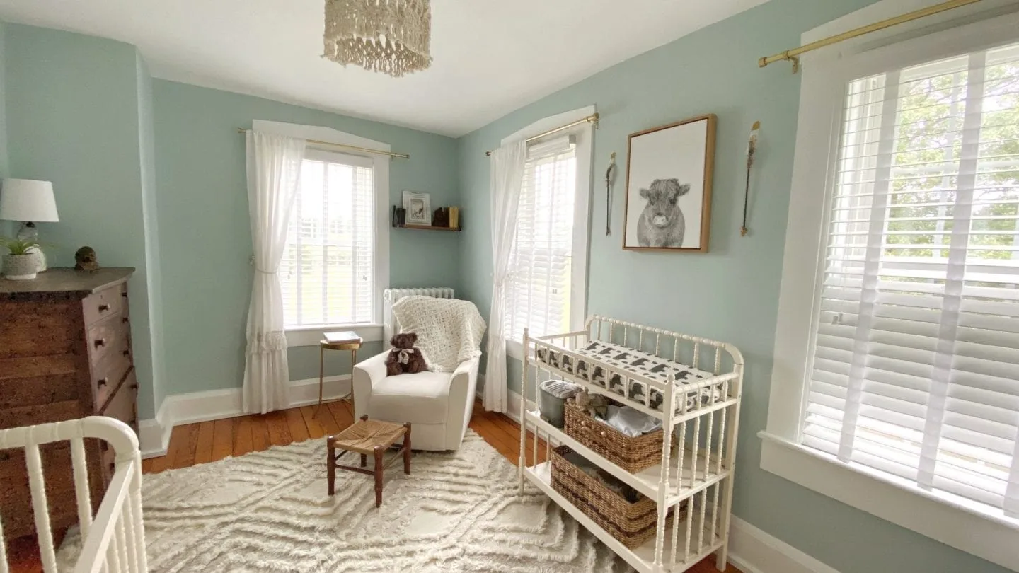 best benjamin moore paint colors for a nursery: sweet dreams minty green